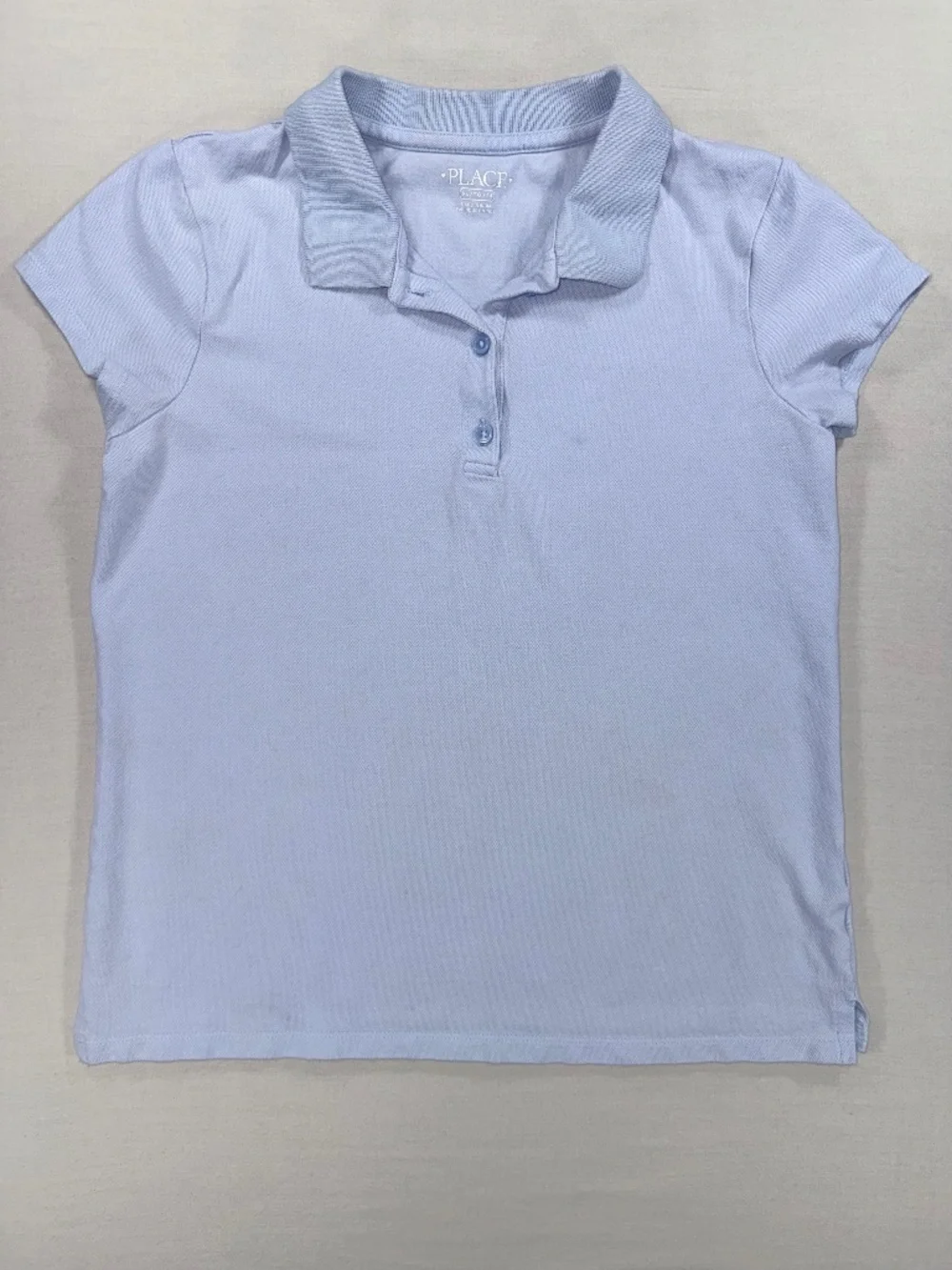 The Children's Place Girls Light Blue Uniform Pique Polo Shirt Size XL 14 (Style